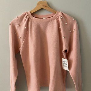 1901 Sweater, Pink with Pearl Detail, Girls Size 14/16